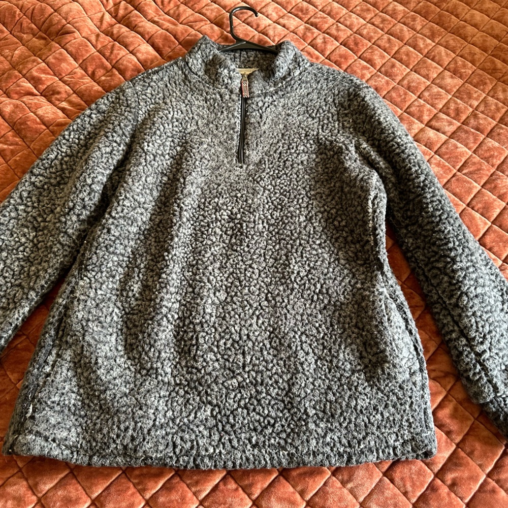 Fuzzy 1/3 zip sweater